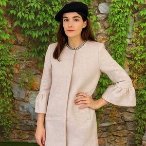 BARONE FIRENZE Taupe Bell Sleeve Jacket, S
